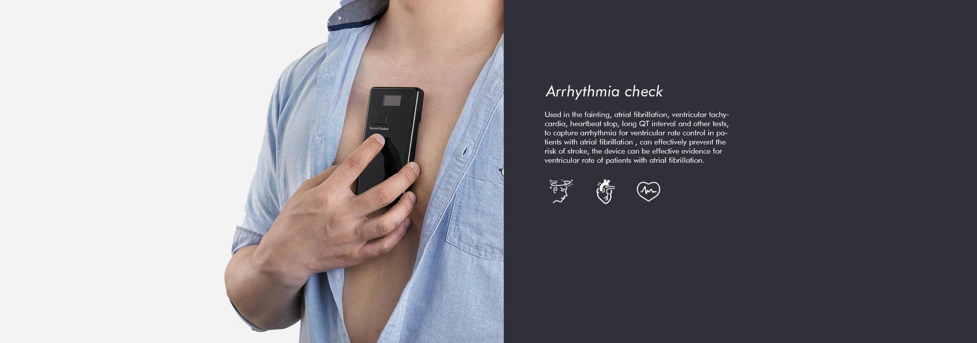 3 Channel Wireless Mini  ECG Monitor portable ecg recorder