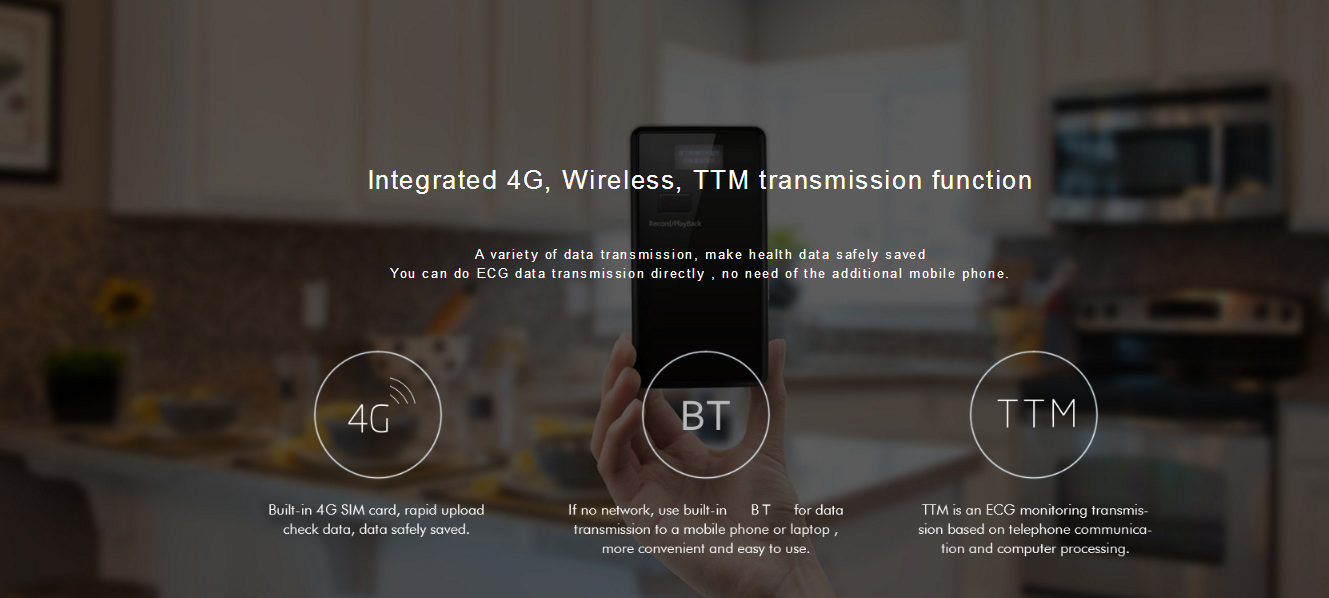 3 Channel Wireless Mini  ECG Monitor portable ecg recorder
