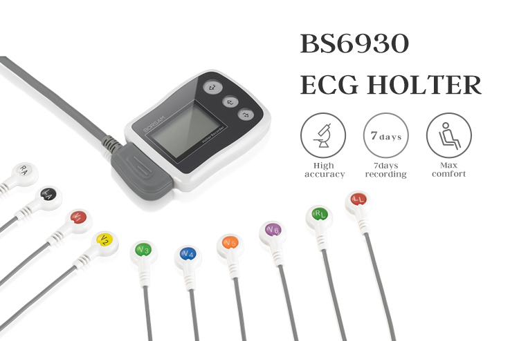 Professional Mini Holter 3 Lead ECG Cable Holter Device with Clips