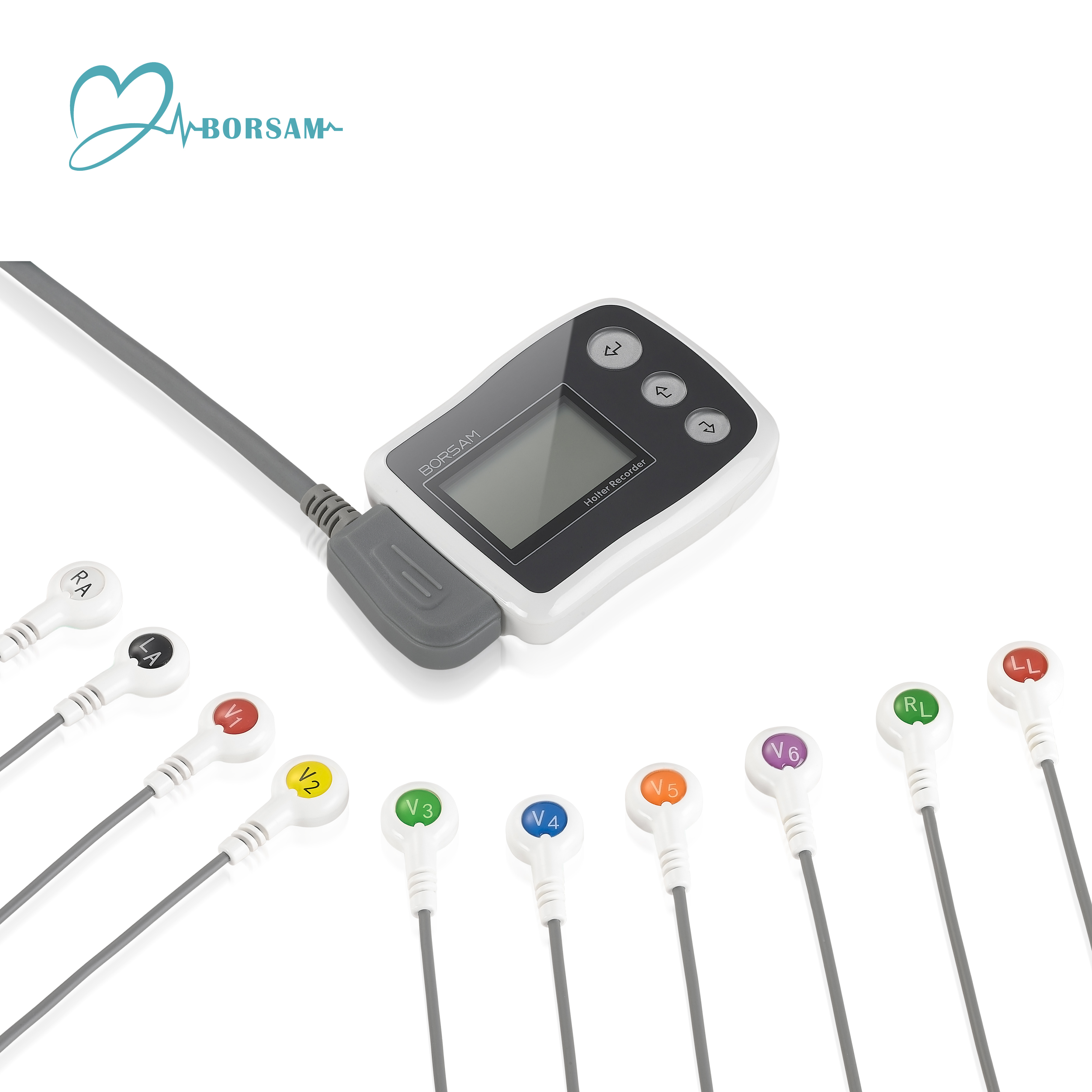 Professional Mini Holter 3 Lead ECG Cable Holter Device with Clips