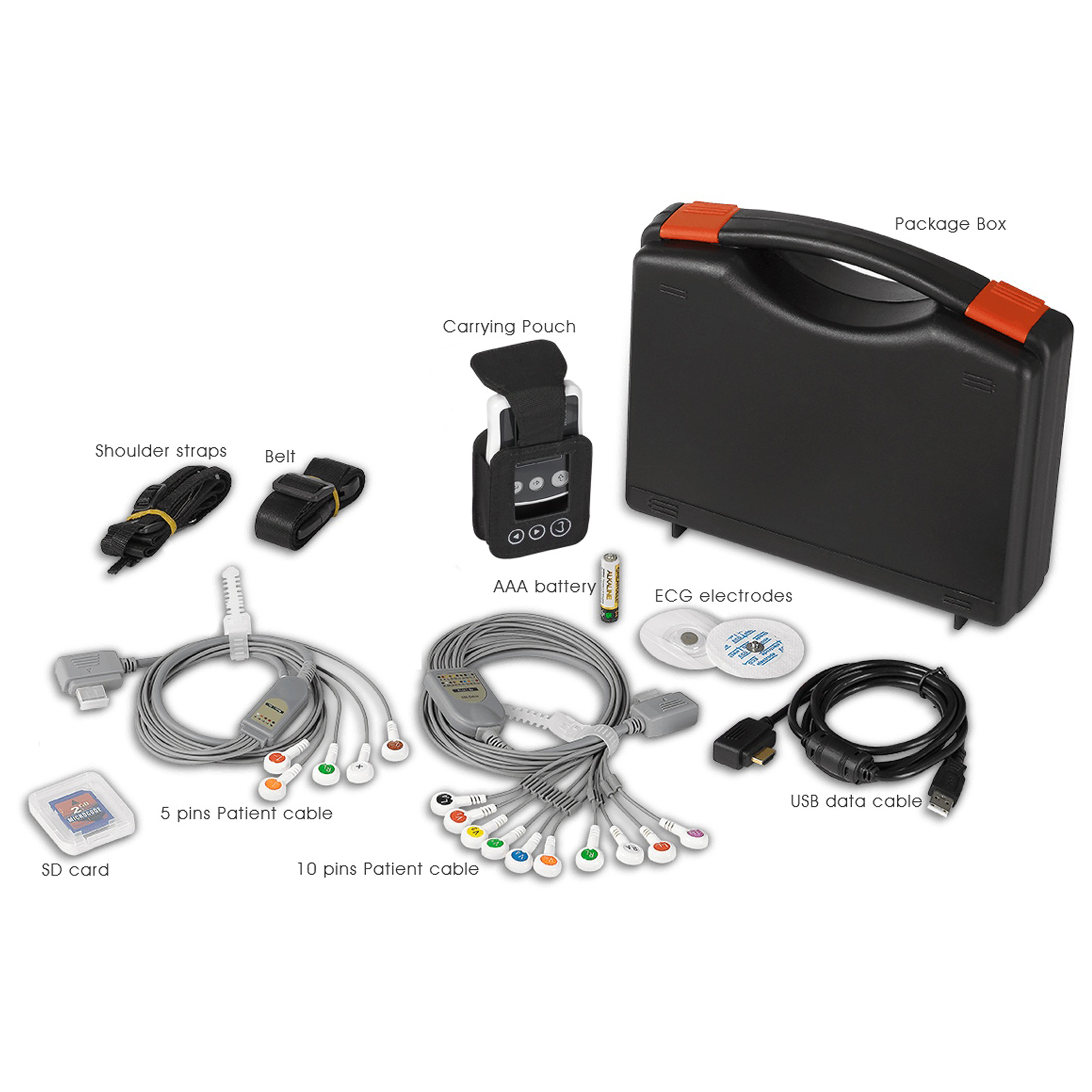 CE&ISO Approved 12 Lead ECG Portable Holter 12 Channel ECG Monitor Device