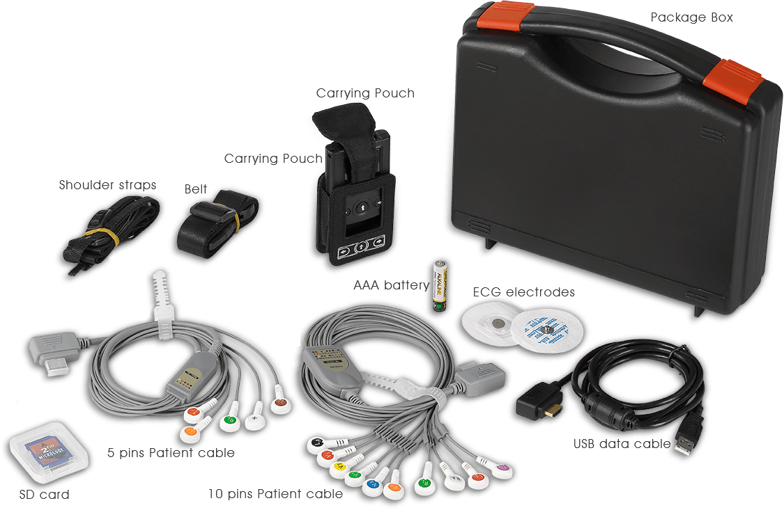 Professional Mini Holter 3 Lead ECG Cable Holter Device with Clips